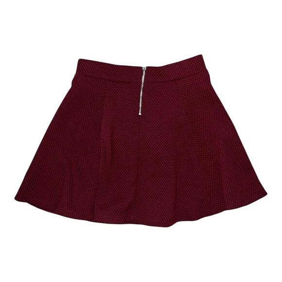 H&M size small/4 mini Blush pink Suede wrap button up & burgundy Skater skirt - Picture 5 of 11